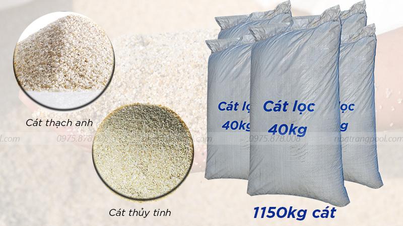 Bình lọc sử dụng cát thạch anh hoặc cát thủy tinh với kích thước tiêu chuẩn