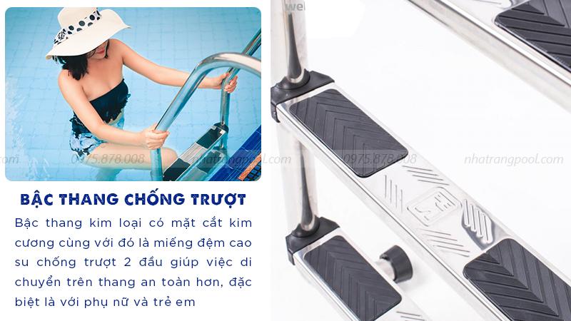 Cấu tạo của thang bể bơi Inox 304 chuyên dụng MXI3