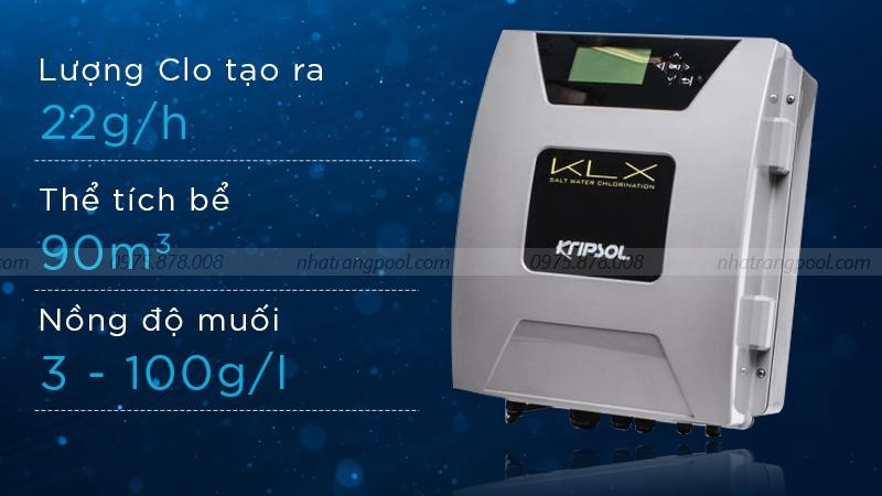 Thông số kỹ thuật của bộ điện phân muối - clo KLX22