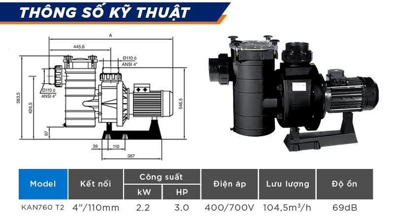 Thông số kỹ thuật máy bơm Kripsol KAN760 T2