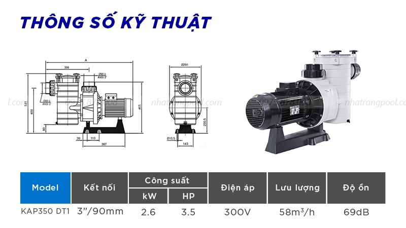 Thông số kỹ thuật máy bơm Kripsol KAP350 DT1