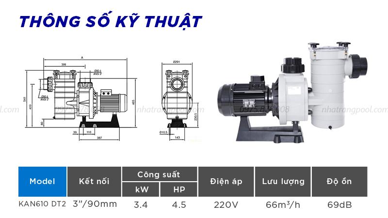 Thông số kỹ thuật máy bơm Kripsol KAP450 T1