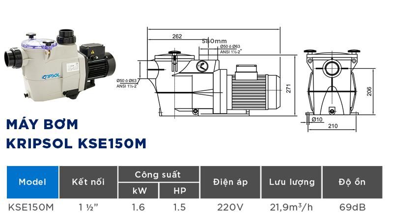 Thông số kỹ thuật máy bơm Kripsol KSE150M