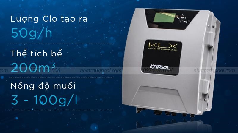 Thông tin kỹ thuật của bộ điện phân muối - clo KLX50