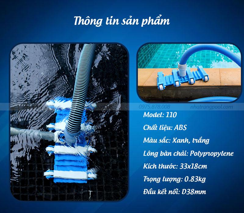 Thông tin về sản phẩm bàn hút vệ sinh bể bơi 8 bánh Midas