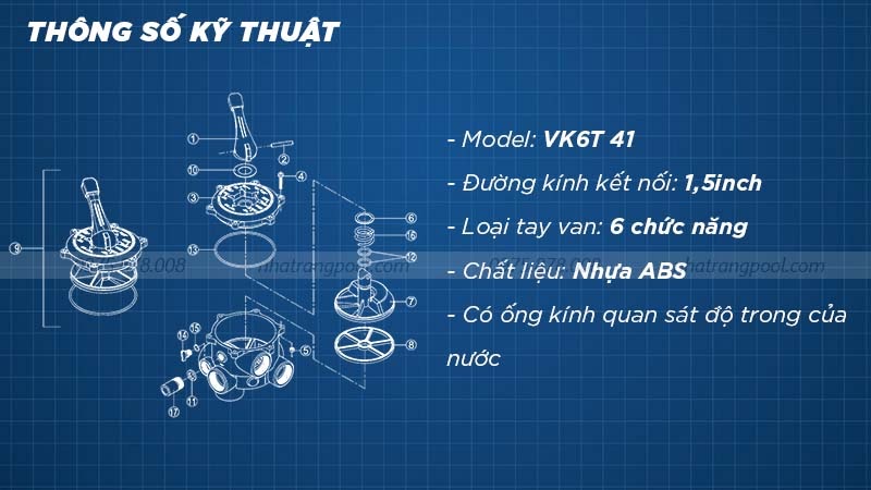 Thông số kỹ thuật Van đỉnh 1,5 inch VK6T 41