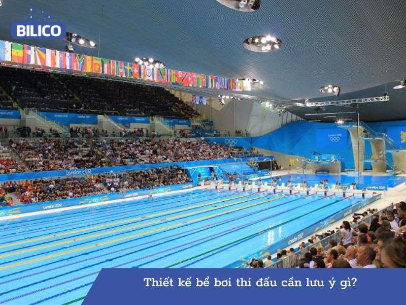 Thiết kế kích thước tiêu chuẩn bể bơi Olympic cần lưu ý gì