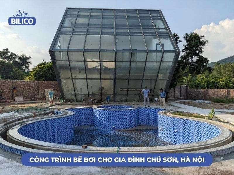 công trình bể bơi ở Sóc Sơn - Hà Nội