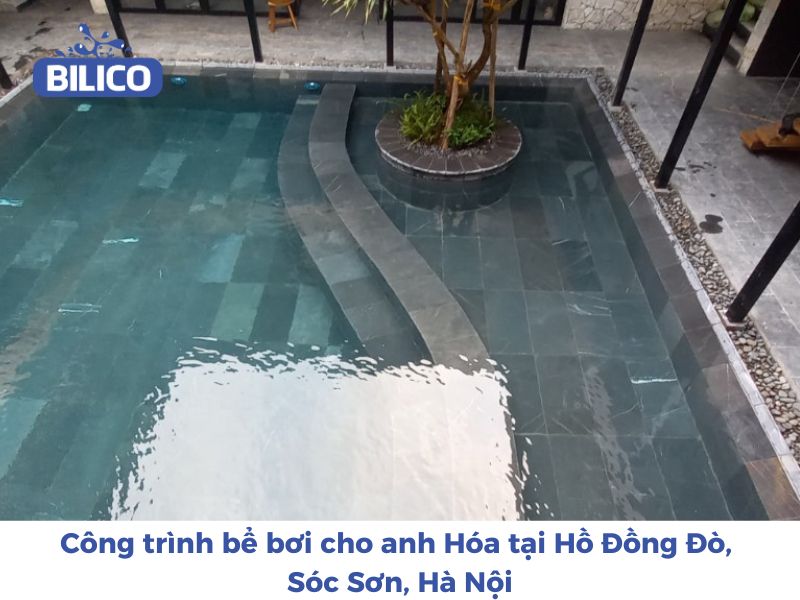 Bàn giao công trình bể bơi cho anh Hóa tại Hồ Đồng Đò, Sóc Sơn, Hà Nội